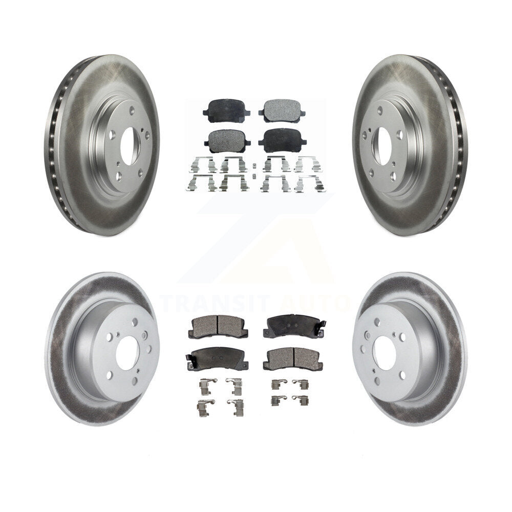 Front Rear Coated Disc Brake Rotors And Ceramic Pads Kit For 1999-2001 Lexus RX300 AWD KGT-100865