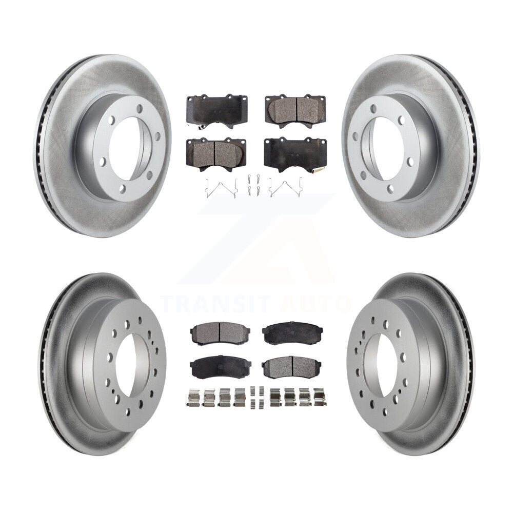 Front Rear Coated Disc Brake Rotors And Ceramic Pads Kit For Toyota Sequoia KGT-100867