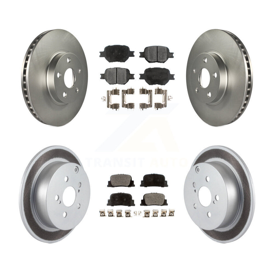 Front Rear Coated Disc Brake Rotors And Ceramic Pads Kit For 2005-2010 Scion tC KGT-100869