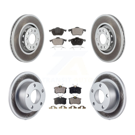 Front Rear Coated Disc Brake Rotors And Ceramic Pads Kit For Audi A6 KGT-100871