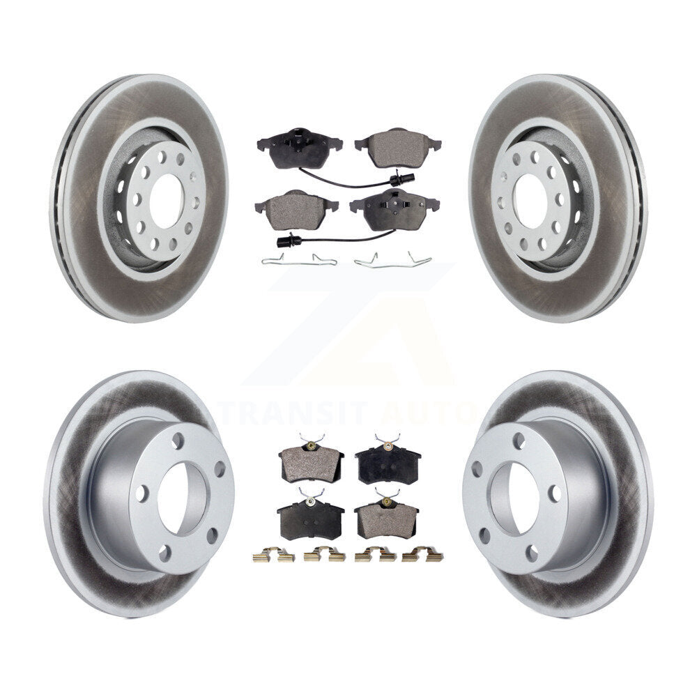 Front Rear Coated Disc Brake Rotors And Ceramic Pads Kit For Audi A6 KGT-100873