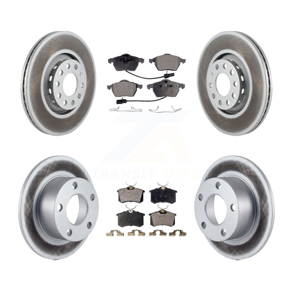 Front Rear Coated Disc Brake Rotors And Ceramic Pads Kit For Audi A6 KGT-100873