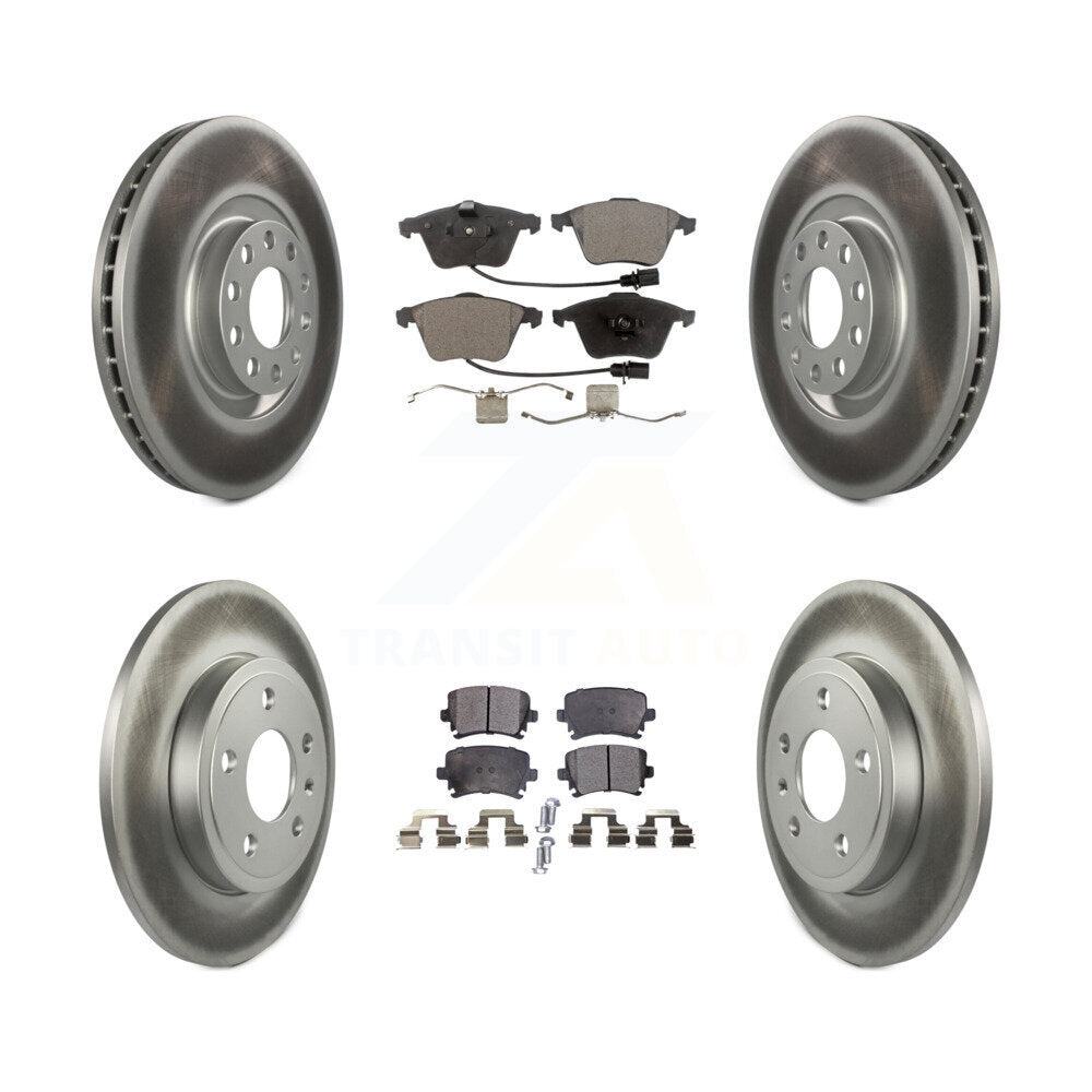 Front Rear Coated Disc Brake Rotors And Ceramic Pads Kit For Audi A4 Quattro KGT-100878