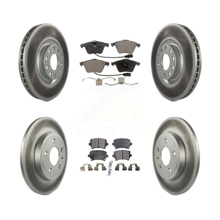 Front Rear Coated Disc Brake Rotors And Ceramic Pads Kit For Audi A4 Quattro KGT-100878