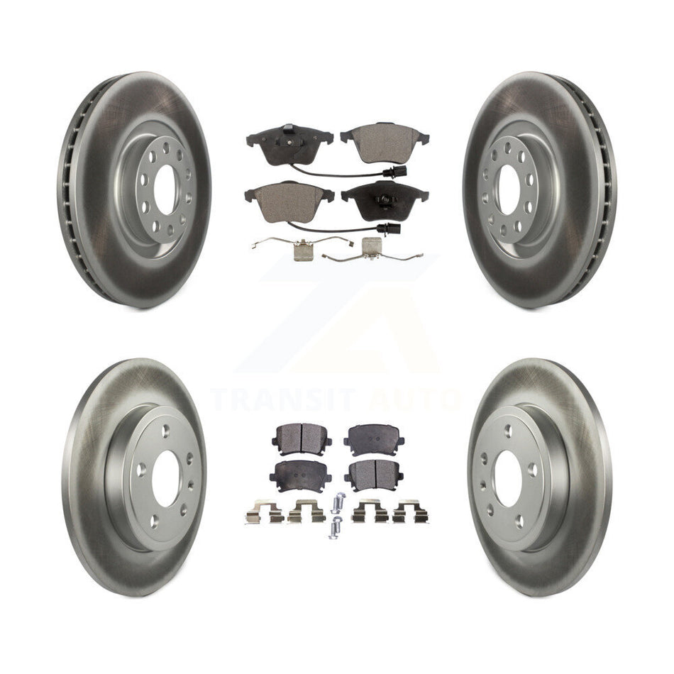 Front Rear Coated Disc Brake Rotors And Ceramic Pads Kit For Audi A4 Quattro KGT-100878