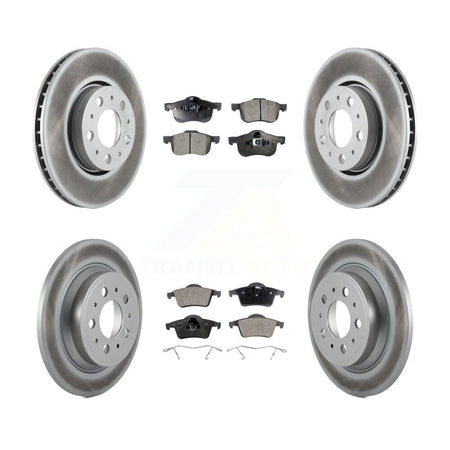 Front Rear Coated Disc Brake Rotors And Ceramic Pads Kit For Volvo S60 XC70 V70 S80 KGT-100879