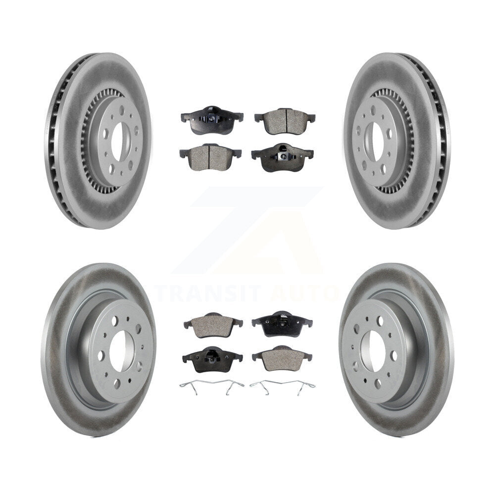 Front Rear Coated Disc Brake Rotors And Ceramic Pads Kit For Volvo S60 XC70 V70 S80 KGT-100880