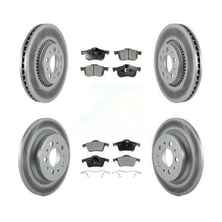 Front Rear Coated Disc Brake Rotors And Ceramic Pads Kit For Volvo S60 XC70 V70 S80 KGT-100880