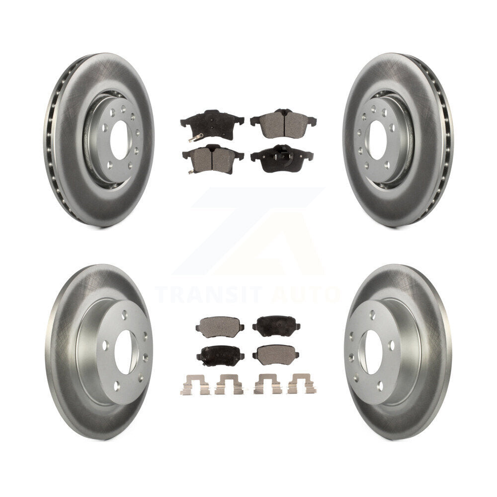 Front Rear Coated Disc Brake Rotors And Ceramic Pads Kit For 2008-2009 Saturn Astra KGT-100881