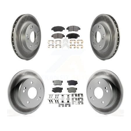 Front Rear Coated Disc Brake Rotors And Ceramic Pads Kit For Honda Civic Acura RSX KGT-100884