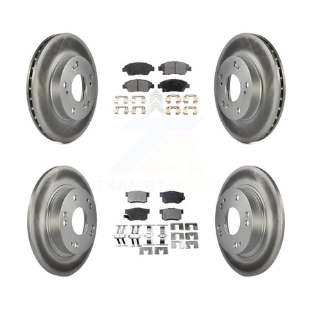 Front Rear Coated Disc Brake Rotors And Ceramic Pads Kit For Honda Civic KGT-100885