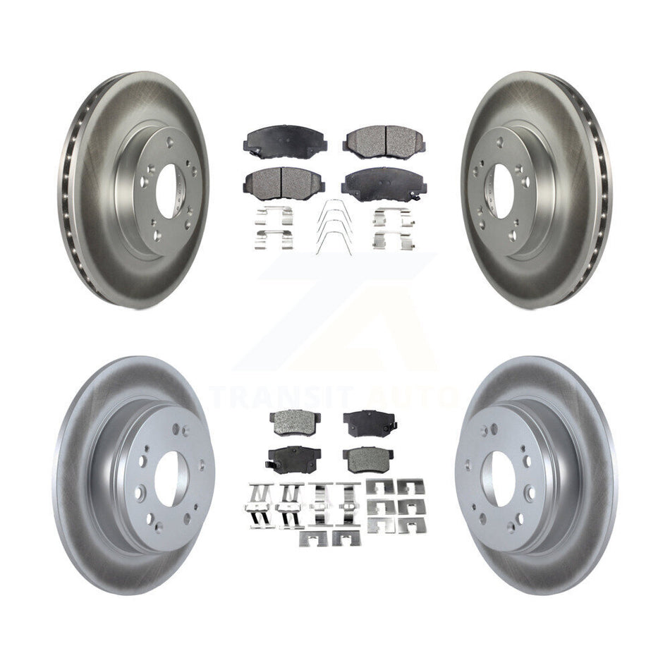 Front Rear Coated Disc Brake Rotors And Ceramic Pads Kit For 2002-2004 Honda CR-V KGT-100887