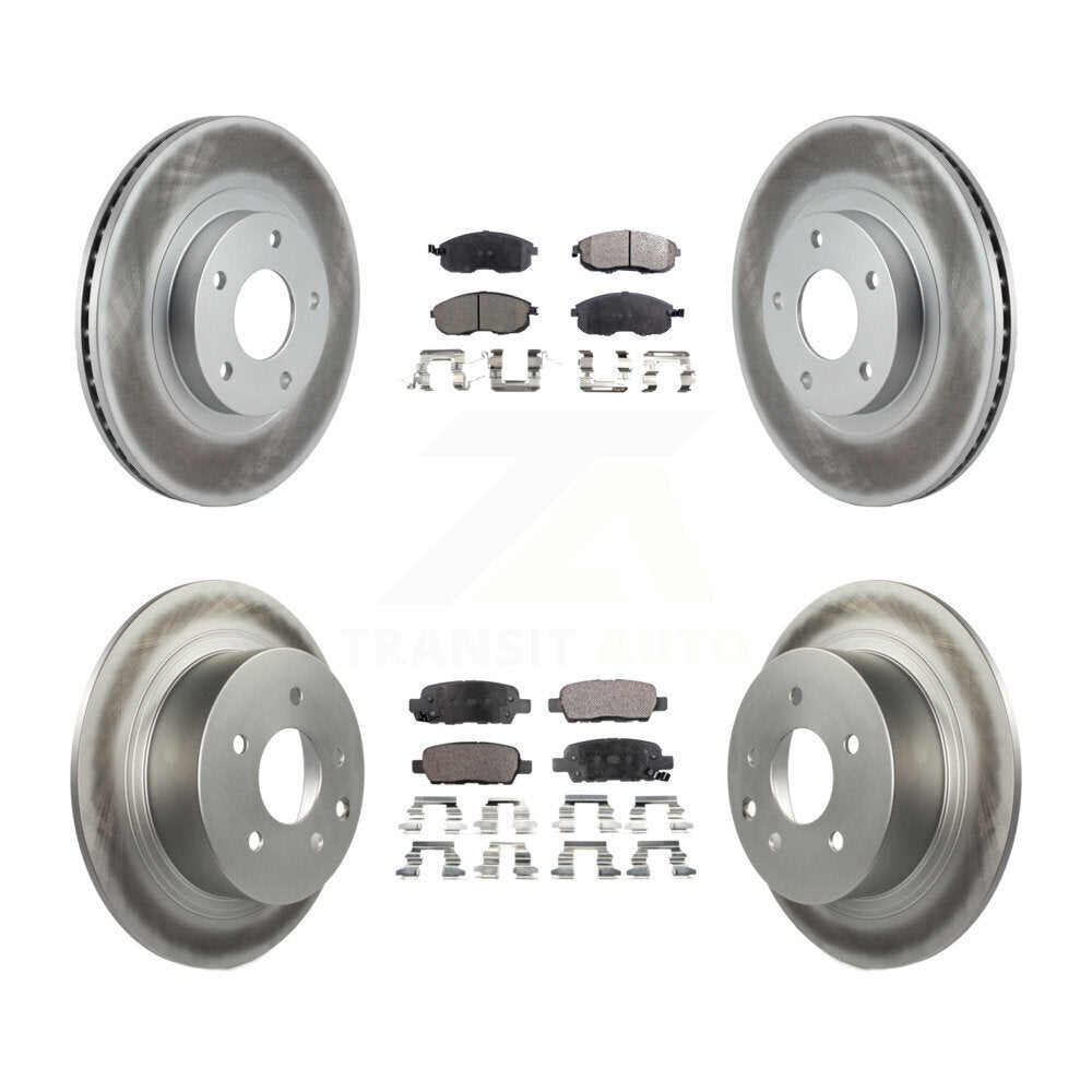 Front Rear Coated Disc Brake Rotors And Ceramic Pads Kit For Nissan Altima KGT-100889