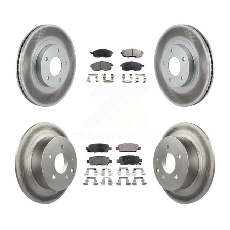 Front Rear Coated Disc Brake Rotors And Ceramic Pads Kit For Nissan Altima KGT-100889