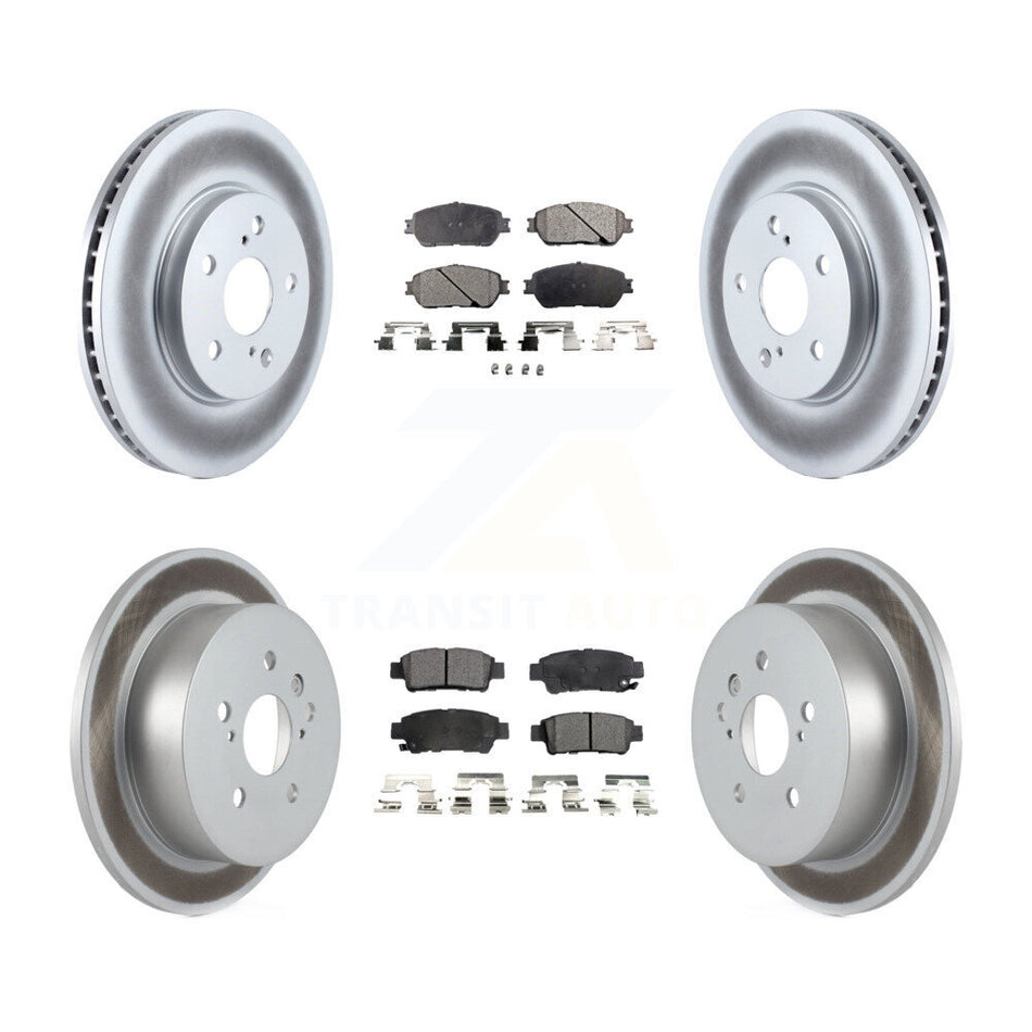 Front Rear Coated Disc Brake Rotors And Ceramic Pads Kit For 2004-2010 Toyota Sienna KGT-100892