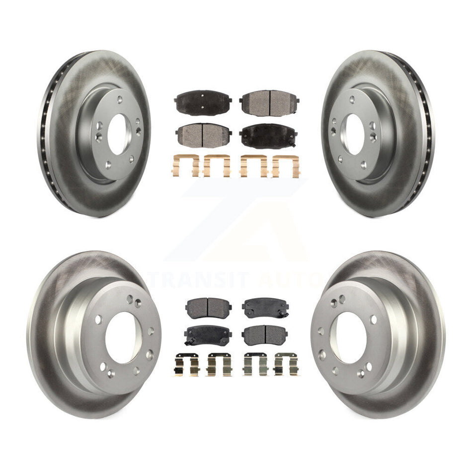 Front Rear Coated Disc Brake Rotors And Ceramic Pads Kit For Hyundai Elantra KGT-100894