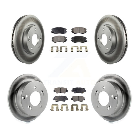 Front Rear Coated Disc Brake Rotors And Ceramic Pads Kit For Hyundai Sonata 2.4L KGT-100898