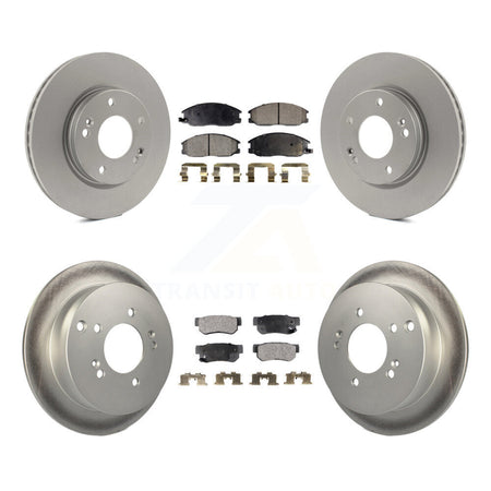 Front Rear Coated Disc Brake Rotors And Ceramic Pads Kit For Hyundai Santa Fe KGT-100901