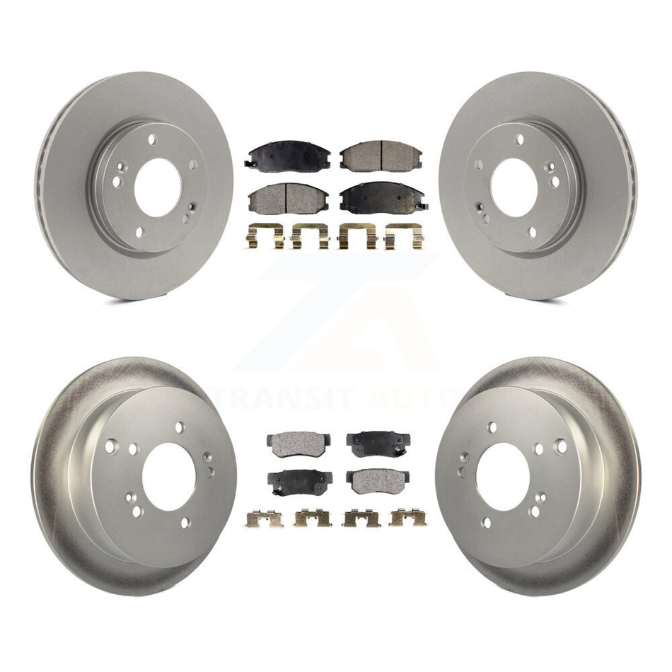 Front Rear Coated Disc Brake Rotors And Ceramic Pads Kit For Hyundai Santa Fe KGT-100901