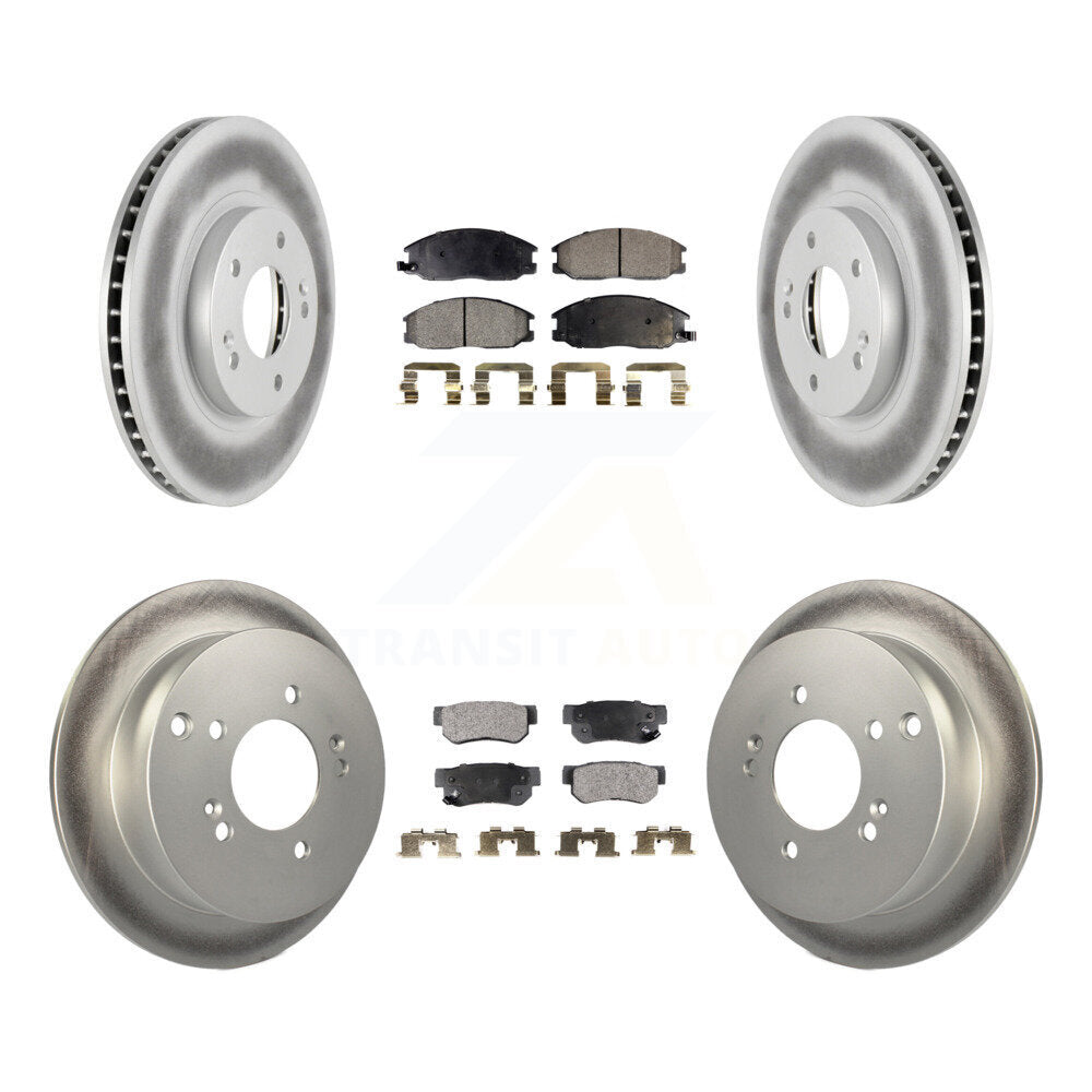 Front Rear Coated Disc Brake Rotors And Ceramic Pads Kit For Hyundai Santa Fe KGT-100902