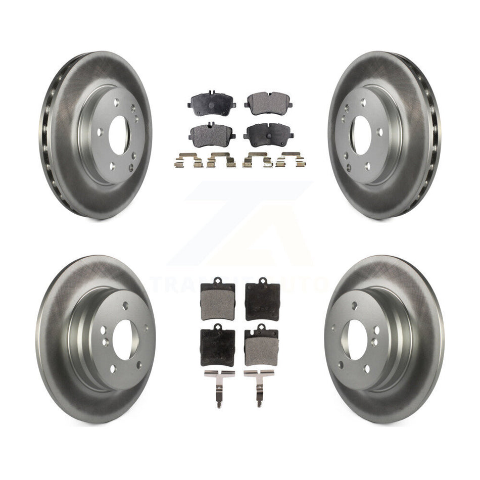Front Rear Coated Brake Rotor Ceramic Pad Kit For 03-05 Mercedes-Benz C240 Wagon with RWD KGT-100904