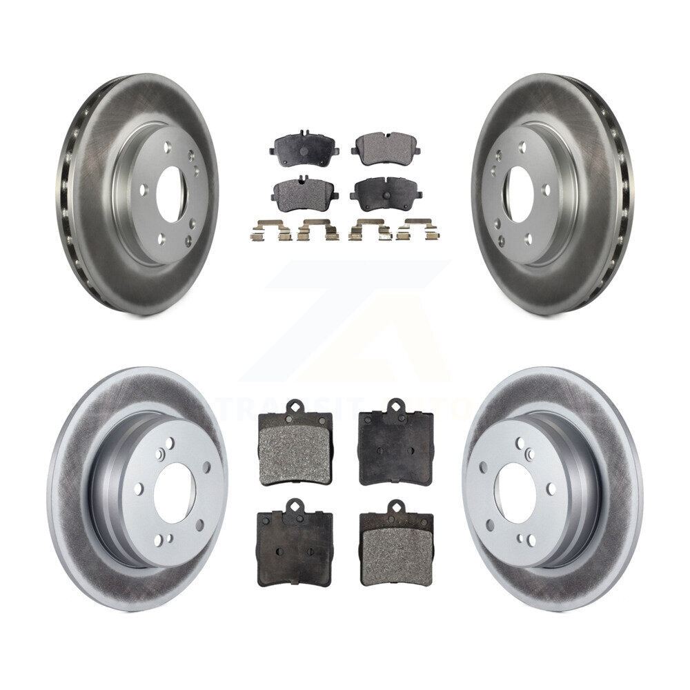 Front Rear Coated Disc Brake Rotors And Ceramic Pads Kit For Mercedes-Benz C230 C240 KGT-100905