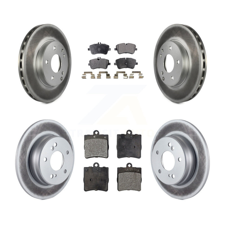 Front Rear Coated Disc Brake Rotors And Ceramic Pads Kit For Mercedes-Benz C230 C240 KGT-100905