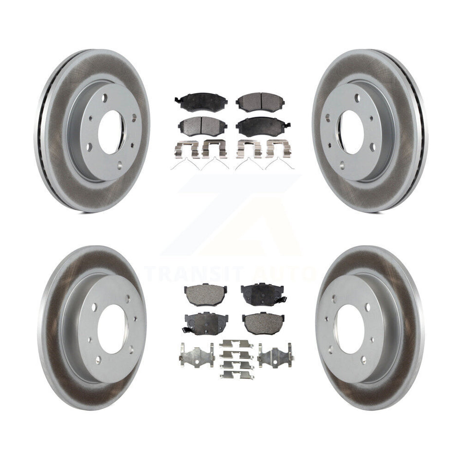 Front Rear Coated Disc Brake Rotors And Ceramic Pads Kit For Hyundai Elantra KGT-100906