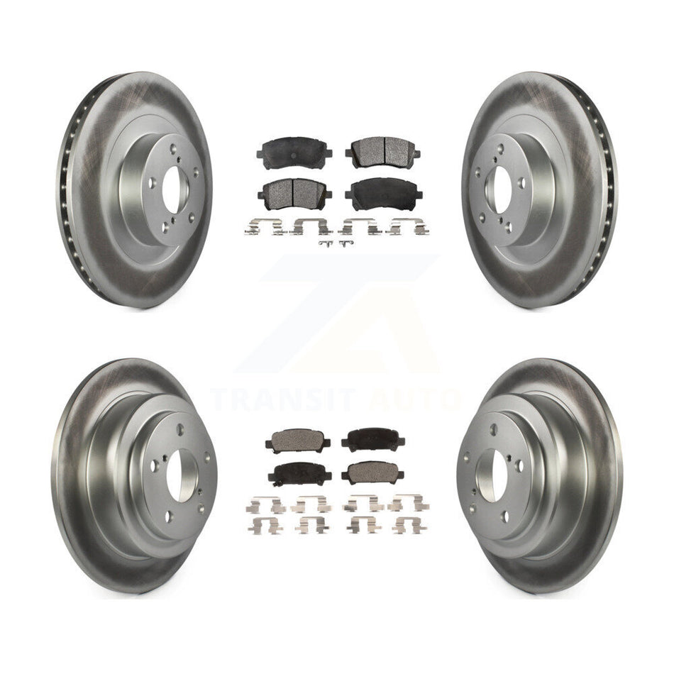 Front Rear Coated Disc Brake Rotors And Ceramic Pads Kit For 2002 Subaru Impreza WRX KGT-100921