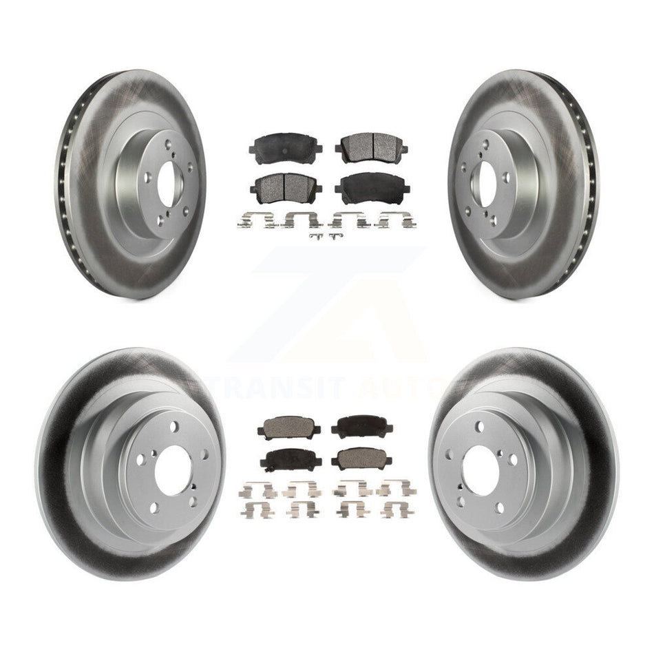 Front Rear Coated Disc Brake Rotors And Ceramic Pads Kit For Subaru Outback Legacy KGT-100922