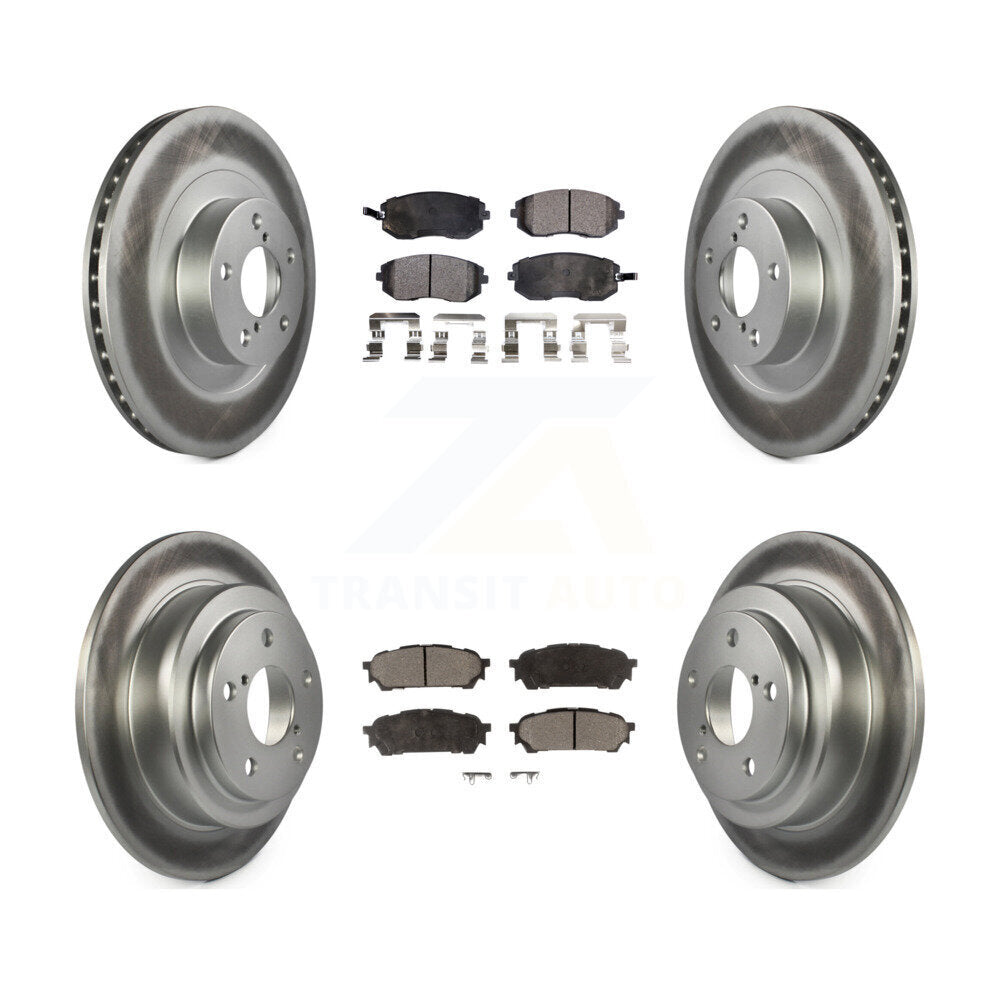 Front Rear Coated Disc Brake Rotors Ceramic Pad Kit For Subaru Forester Impreza Saab 9-2X KGT-100923