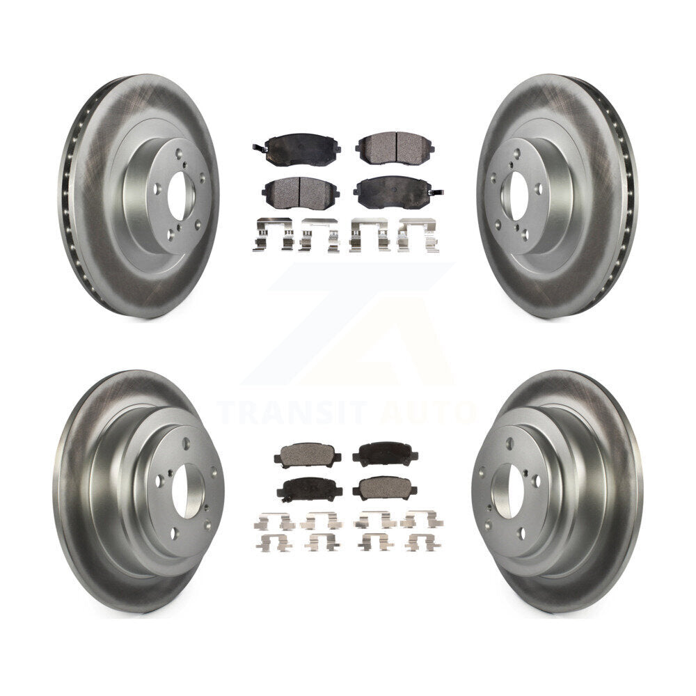 Front Rear Coated Disc Brake Rotors And Ceramic Pads Kit For 2003 Subaru Forester KGT-100924