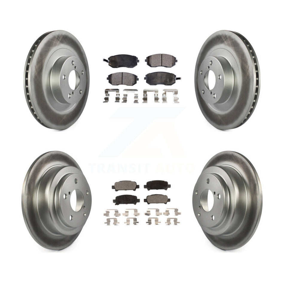 Front Rear Coated Disc Brake Rotors And Ceramic Pads Kit For 2003 Subaru Forester KGT-100924