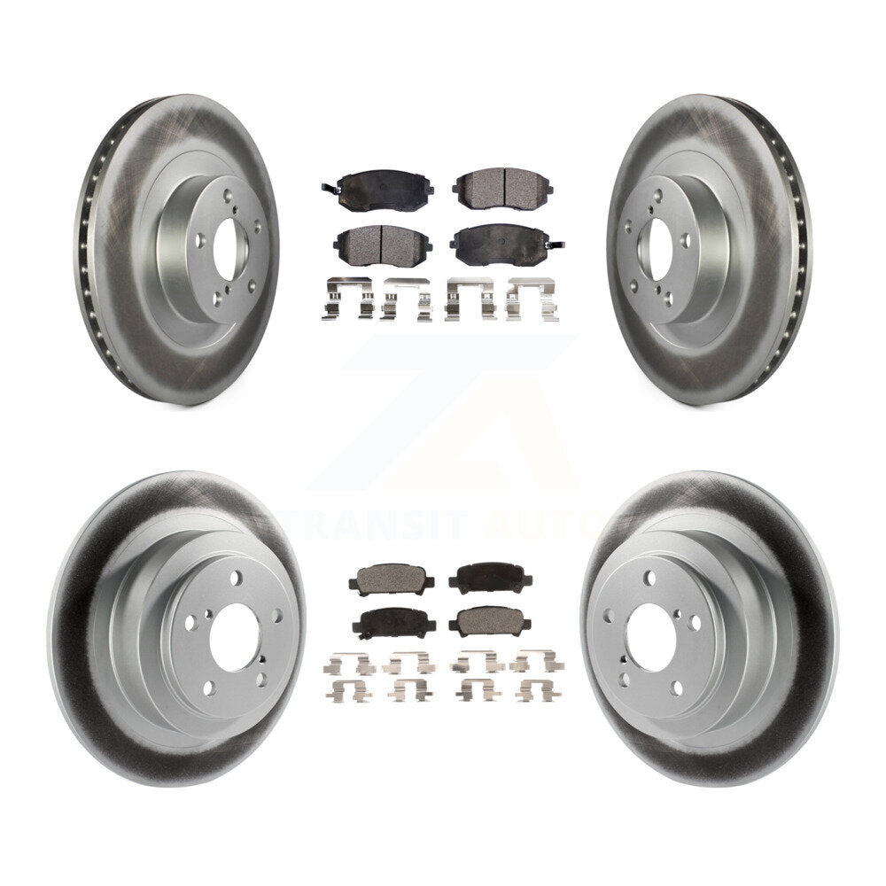 Front Rear Coated Disc Brake Rotors And Ceramic Pads Kit For Subaru Outback Legacy Baja KGT-100925