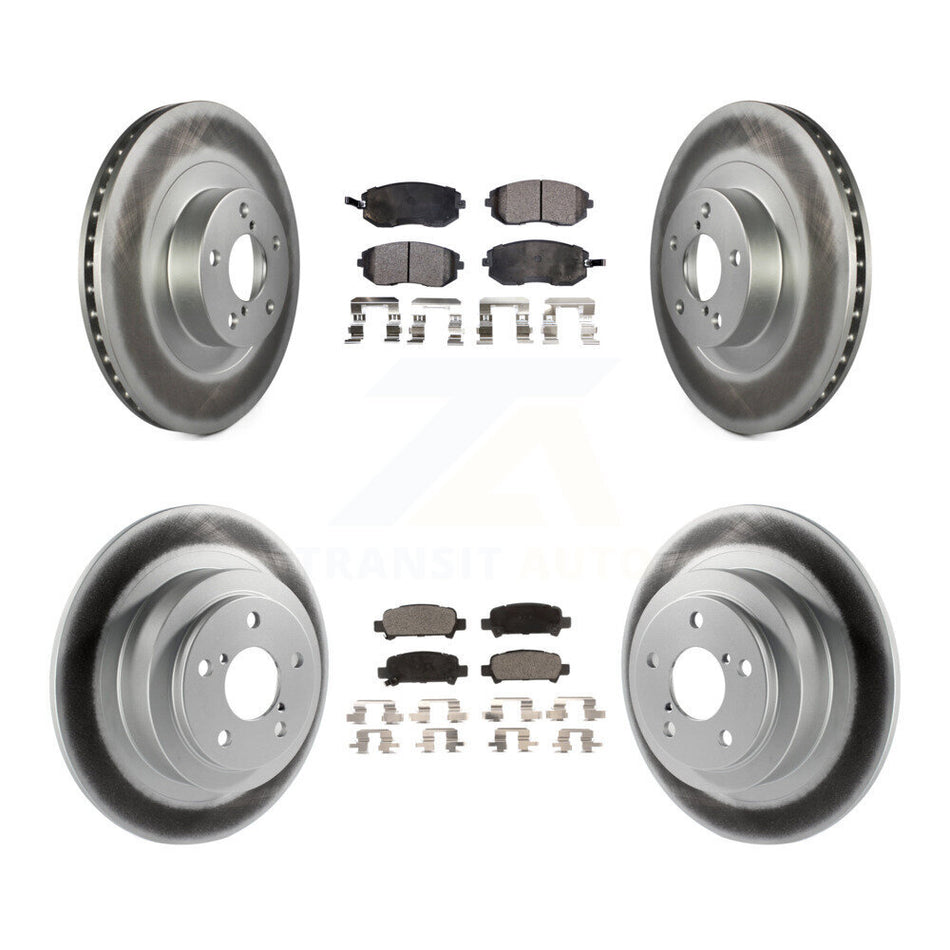 Front Rear Coated Disc Brake Rotors And Ceramic Pads Kit For Subaru Outback Legacy Baja KGT-100925