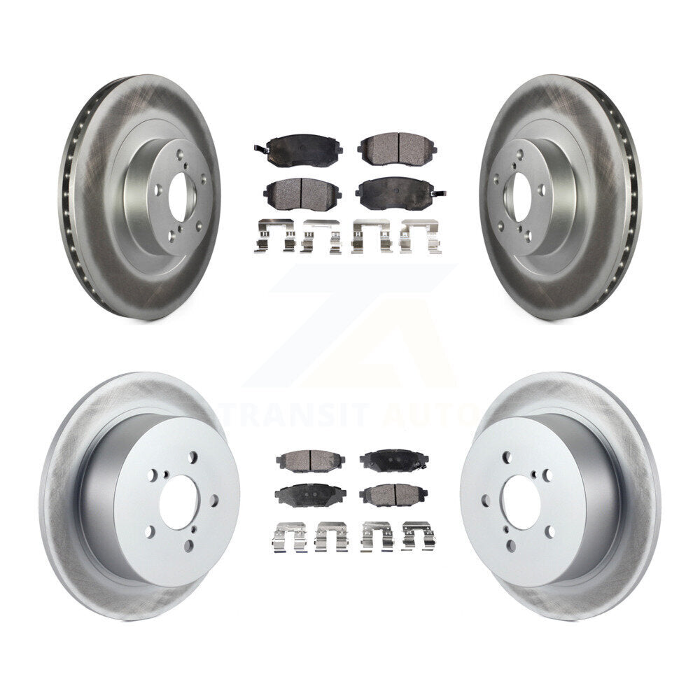 Front Rear Coated Disc Brake Rotors And Ceramic Pads Kit For 2005 Subaru Outback Legacy KGT-100926