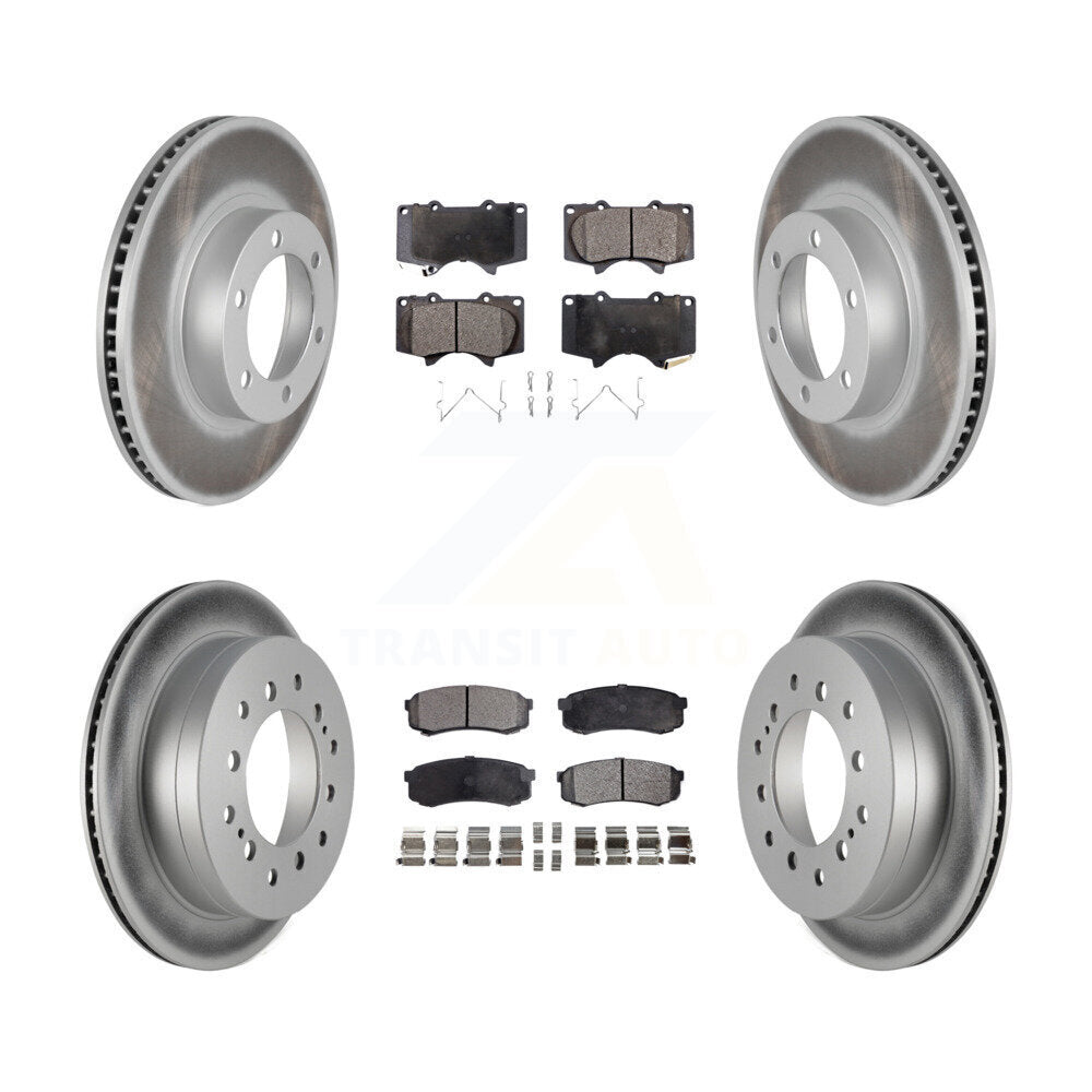 Front Rear Coated Disc Brake Rotors And Ceramic Pads Kit For Toyota 4Runner Lexus GX470 KGT-100930