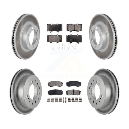Front Rear Coated Disc Brake Rotors And Ceramic Pads Kit For Toyota 4Runner Lexus GX470 KGT-100930
