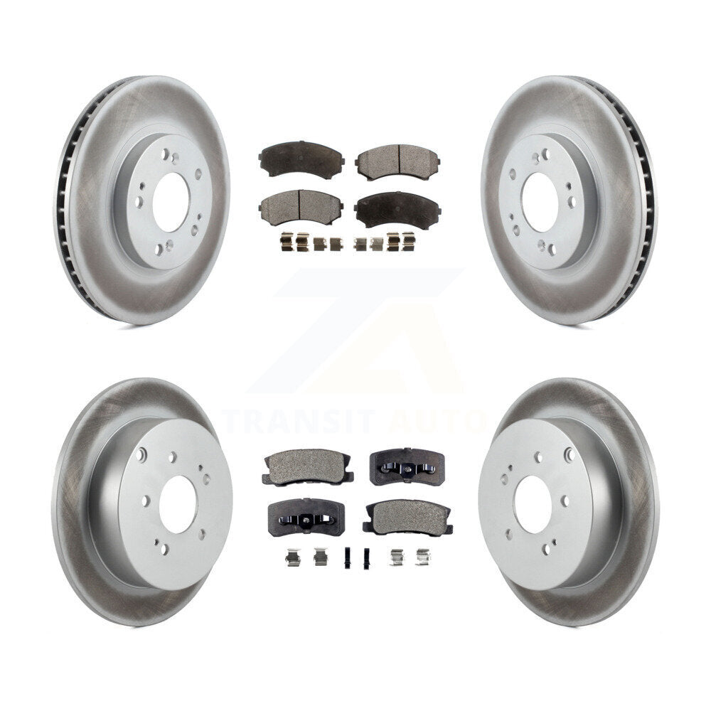 Front Rear Coated Disc Brake Rotors And Ceramic Pads Kit For Mitsubishi Endeavor KGT-100933