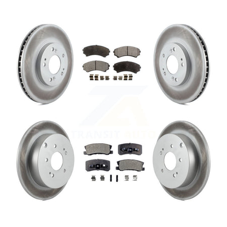 Front Rear Coated Disc Brake Rotors And Ceramic Pads Kit For Mitsubishi Endeavor KGT-100933