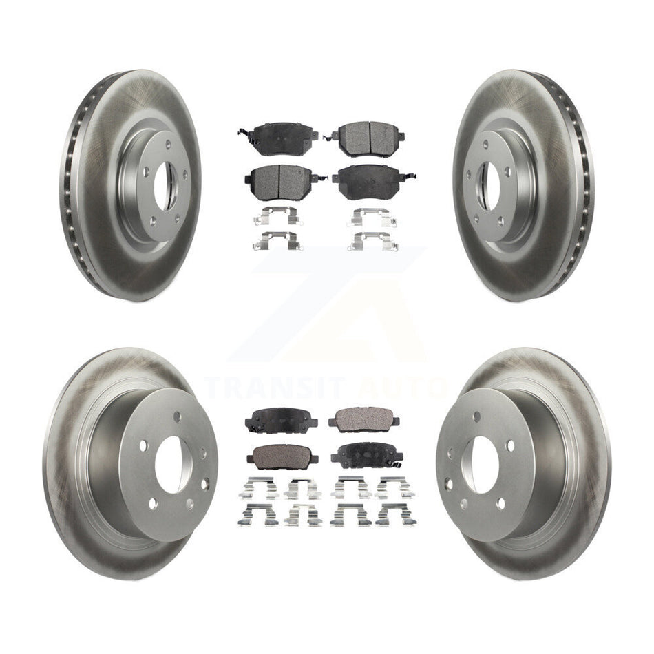 Front Rear Coated Disc Brake Rotors And Ceramic Pads Kit For Nissan Altima Maxima KGT-100935
