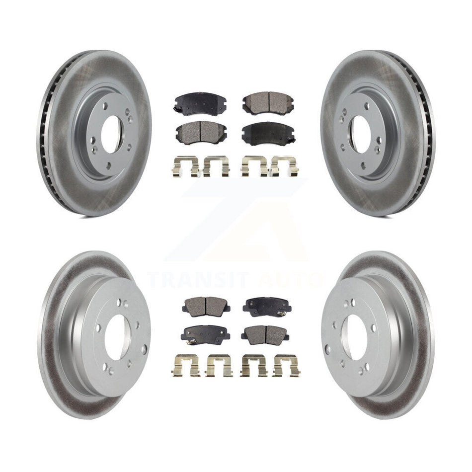 Front Rear Coated Disc Brake Rotors And Ceramic Pads Kit For Kia Amanti Hyundai Azera KGT-100940