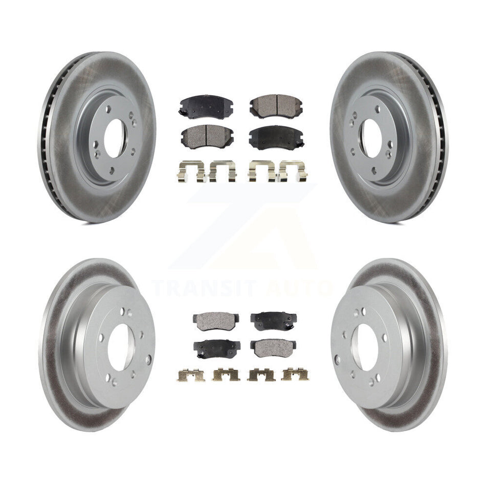 Front Rear Coated Disc Brake Rotors And Ceramic Pads Kit For Hyundai Azera KGT-100941