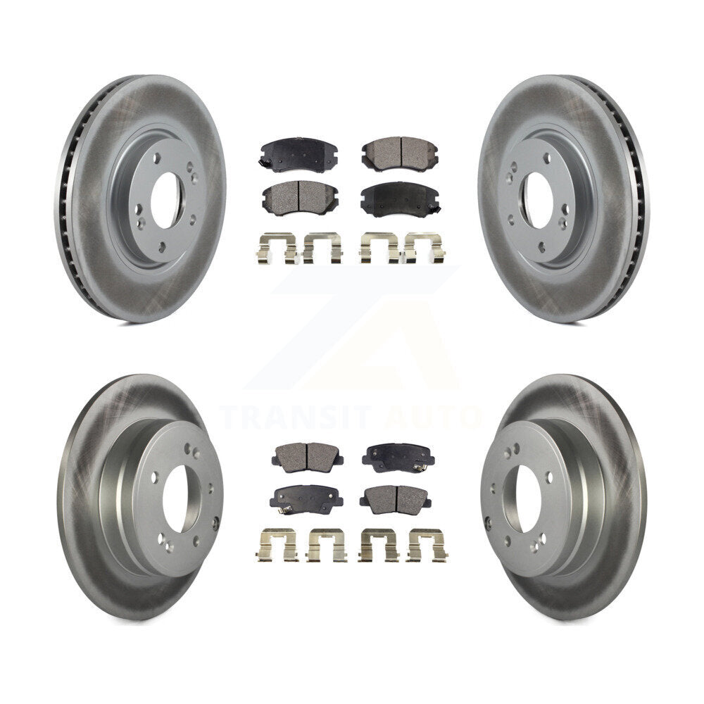 Front Rear Coated Disc Brake Rotors And Ceramic Pads Kit For Hyundai Azera KGT-100942