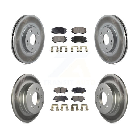 Front Rear Coated Disc Brake Rotors And Ceramic Pads Kit For Hyundai Azera KGT-100942