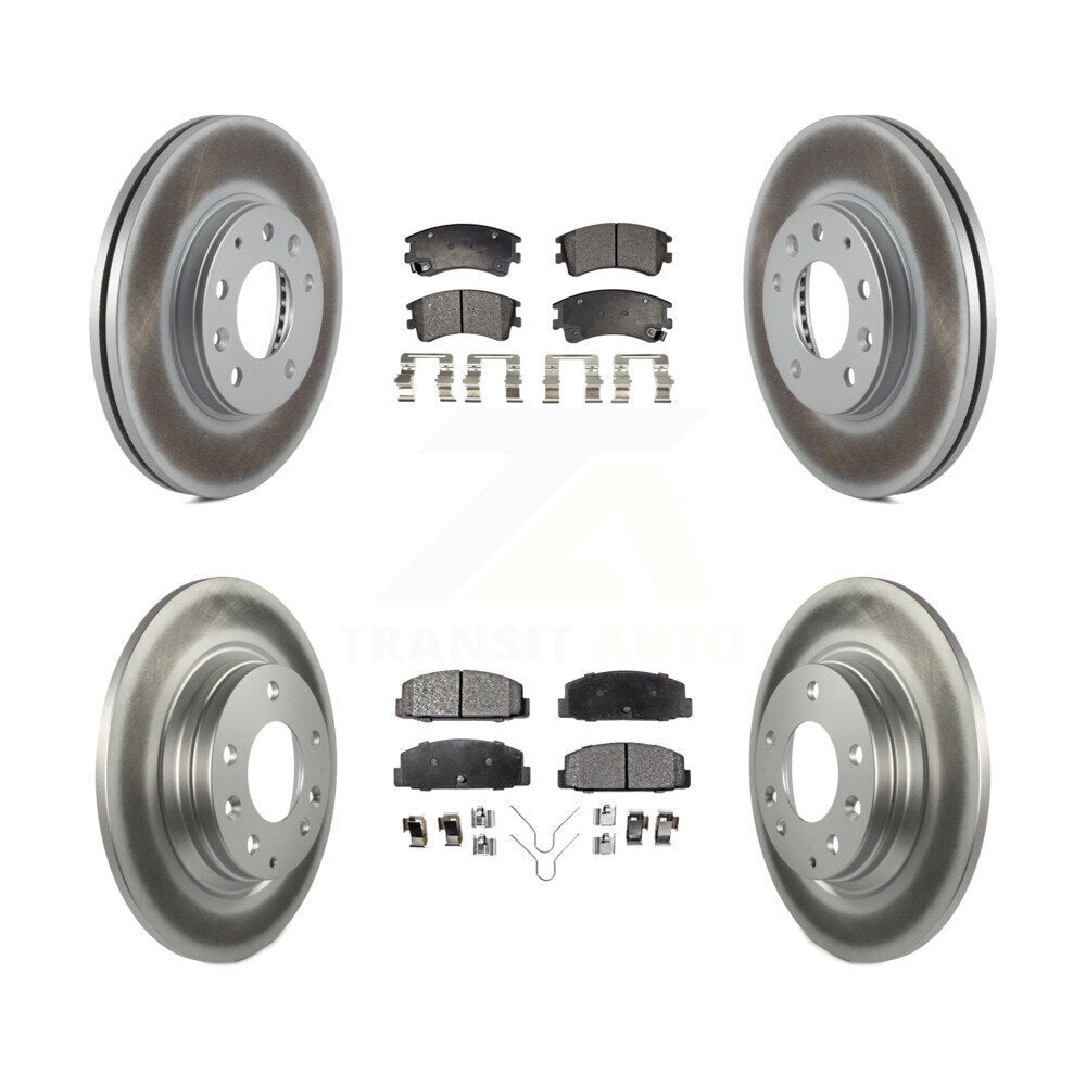 Front Rear Coated Disc Brake Rotors And Ceramic Pads Kit For 2003-2005 Mazda 6 KGT-100946