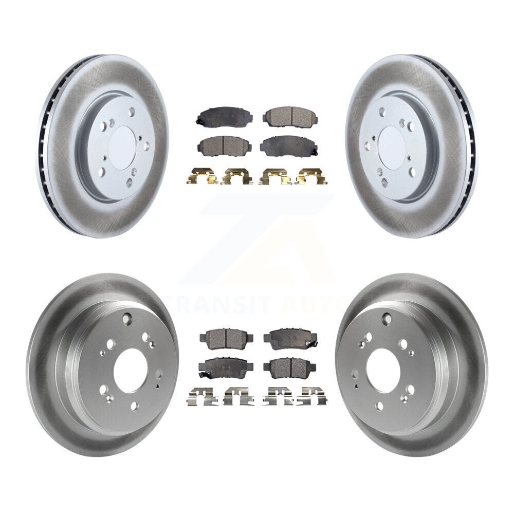 Front Rear Coated Disc Brake Rotors And Ceramic Pads Kit For 2005-2010 Honda Odyssey KGT-100947