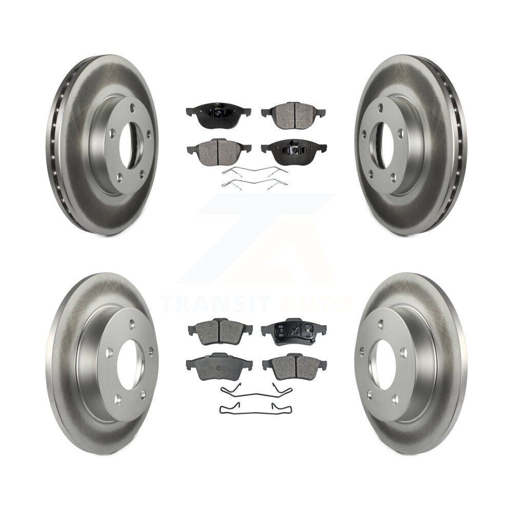 Front Rear Coated Disc Brake Rotors And Ceramic Pads Kit For 2004-2005 Mazda 3 2.0L KGT-100949