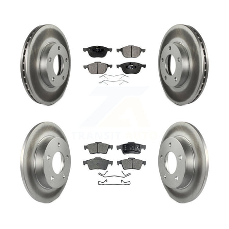 Front Rear Coated Disc Brake Rotors And Ceramic Pads Kit For 2004-2005 Mazda 3 2.0L KGT-100949