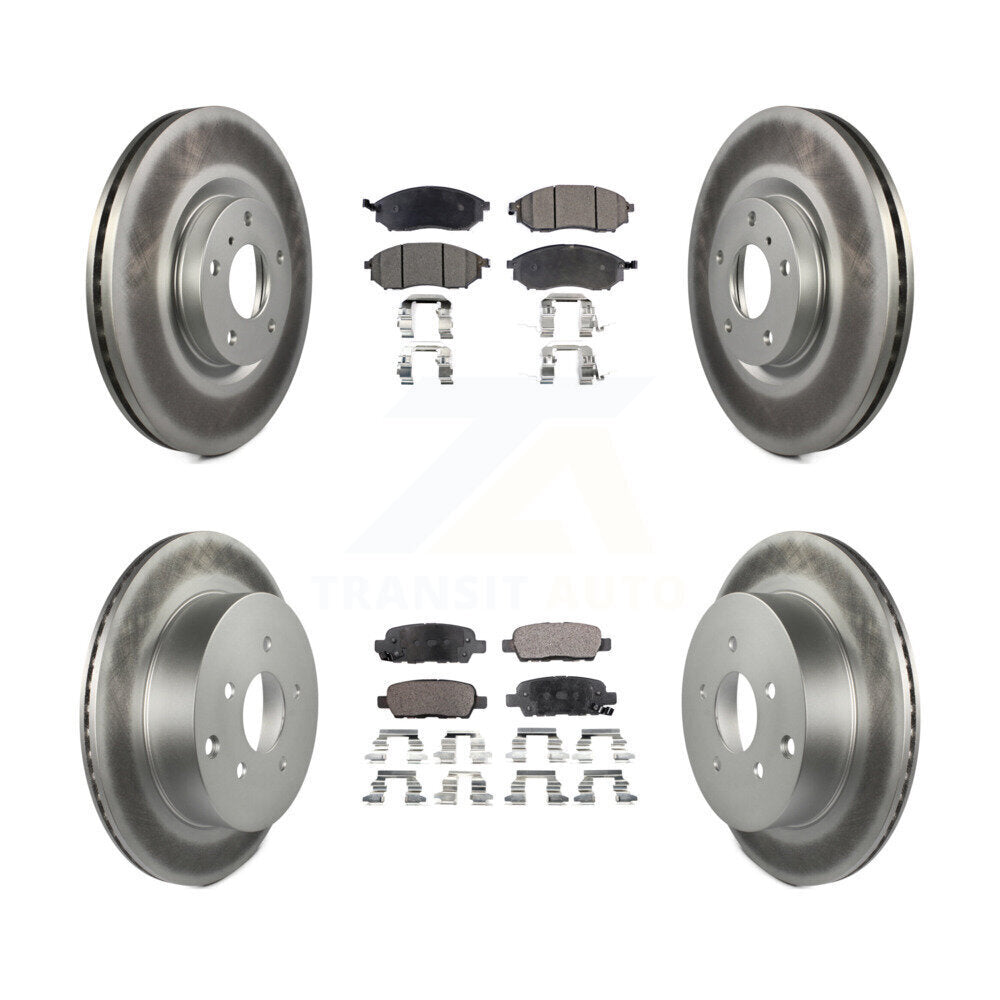 Front Rear Coated Disc Brake Rotors And Ceramic Pads Kit For Nissan Murano INFINITI QX70 KGT-100951